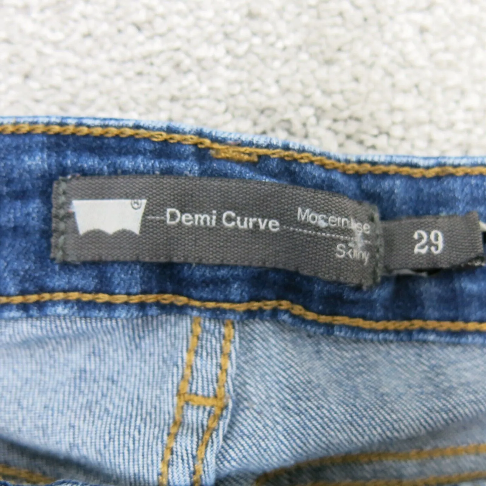 Demi Curve Womens Skinny Jeans Denim Stretch Low Rise 5 Pockets Blue Size W29