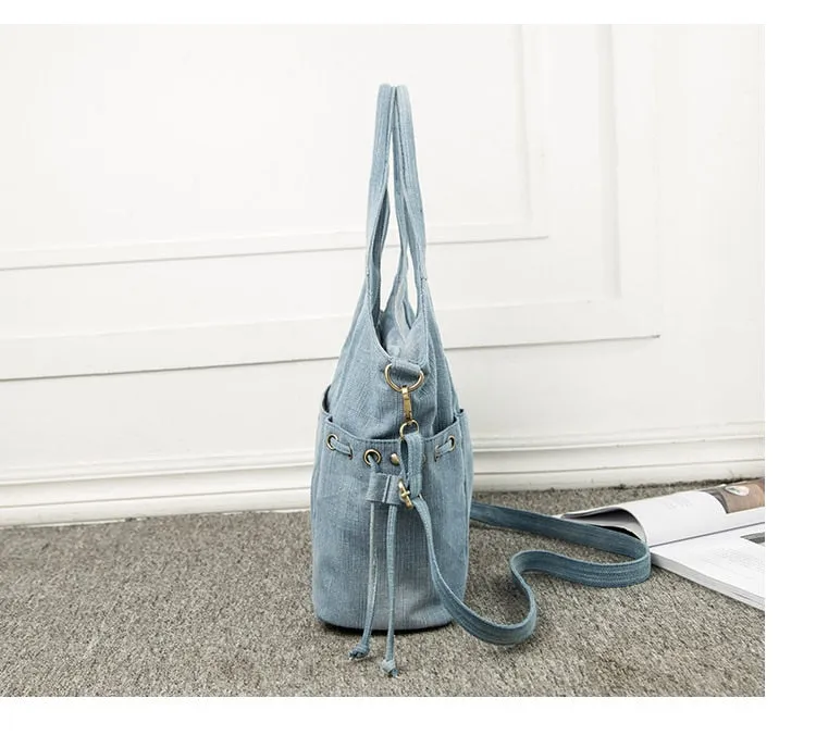 Denim Women Shoulder Bag New Fashion Jeans High Quality Crossbody Bag female big Tote Travel Handbag Large Mochila Bolsa blue