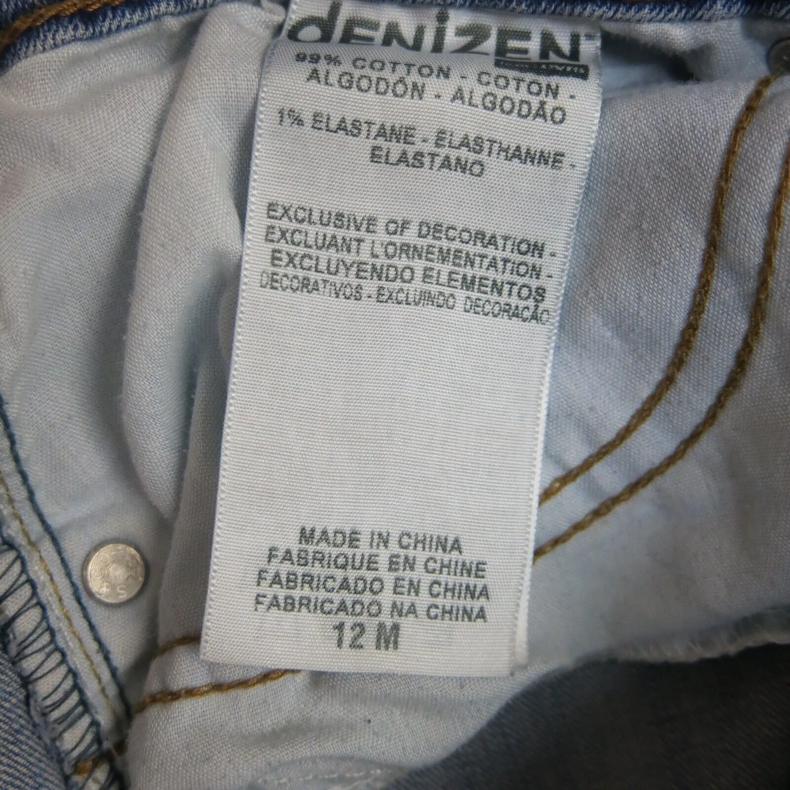 Denizen From Levis Women Jeans Boot Cut Leg Cotton Mid Rise Blue Size 12 Medium