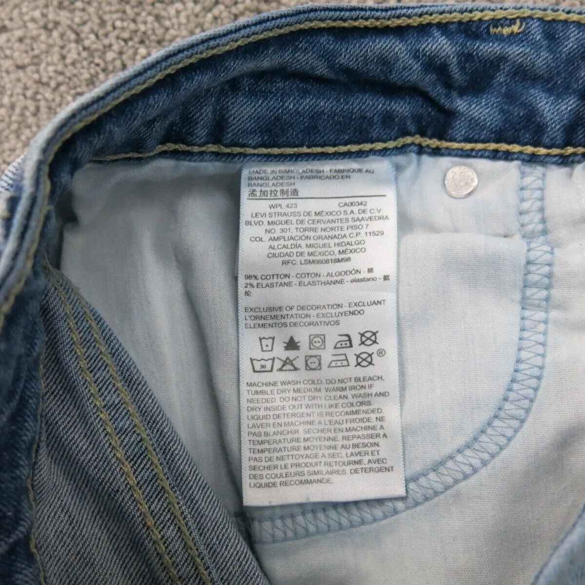 Denizen From Levis Womens Jeans Slim Ankle Distressed High Rise Blue Size 4-W27