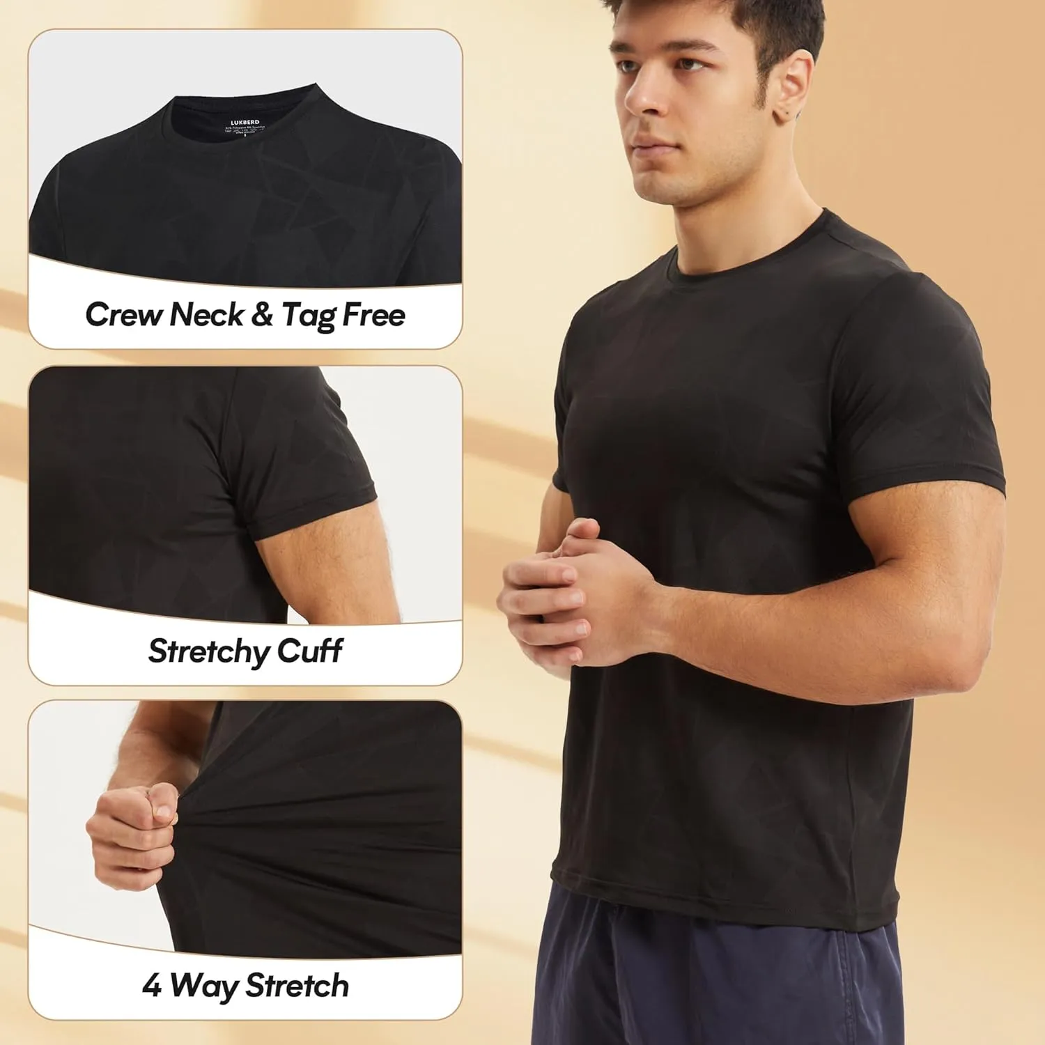 Dry Fit Shirts for Men Lightweight Athletic Shirts Short Sleeve Moisture Wicking Running Workout Gym Shirts
