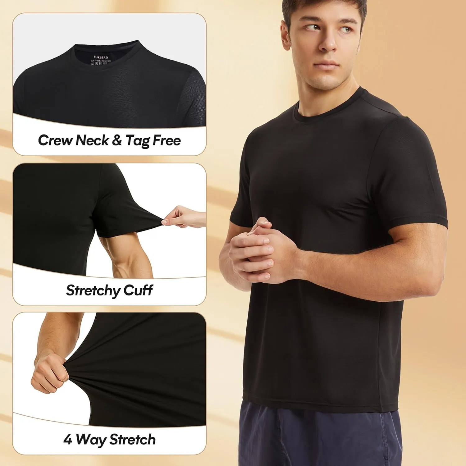 Dry Fit Shirts for Men Lightweight Athletic Shirts Short Sleeve Moisture Wicking Running Workout Gym Shirts