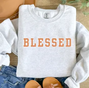 Dusty Orange Blessed Women's Graphic Sweatshirt