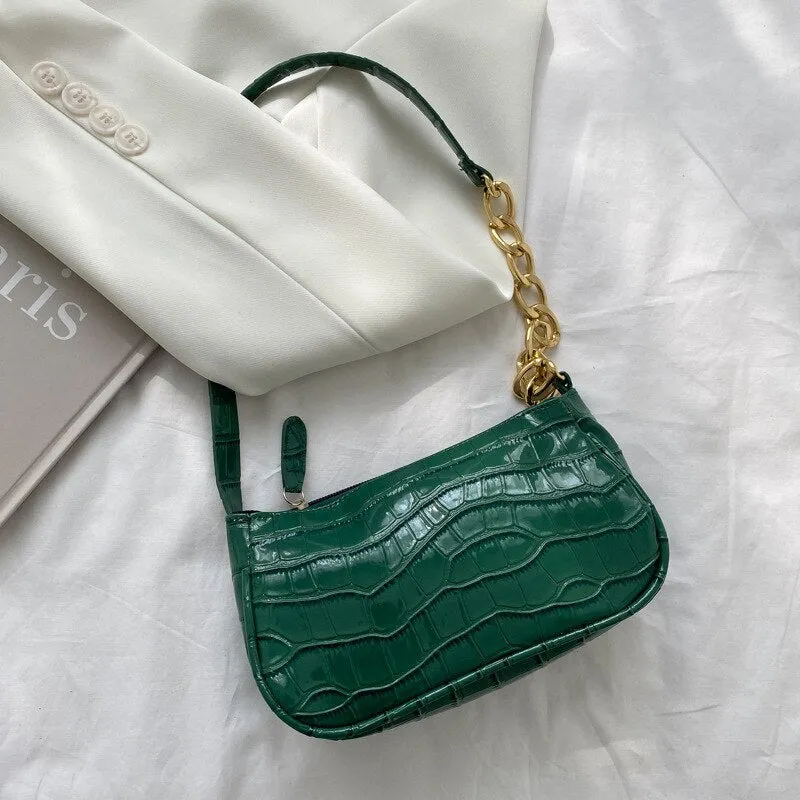 Fashion Exquisite Shopping Bag Retro Casual Women Totes Shoulder Bags Female Leather Solid Color Chain Handbag for Women 2021