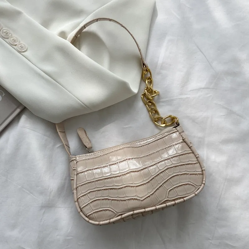 Fashion Exquisite Shopping Bag Retro Casual Women Totes Shoulder Bags Female Leather Solid Color Chain Handbag for Women 2021