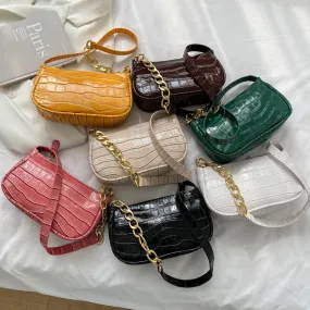 Fashion Exquisite Shopping Bag Retro Casual Women Totes Shoulder Bags Female Leather Solid Color Chain Handbag for Women 2021
