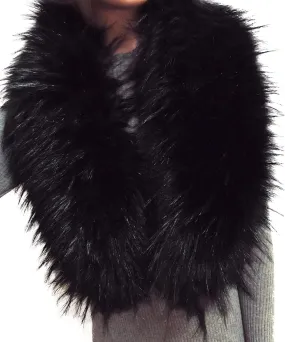Faux Furry Shawl for Women Long Collar Scarf Wrap Winter Neck Warm for Wedding Bridal Bridesmaid 1920s Parties