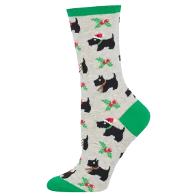 Festive Scotties Women's Crew Socks