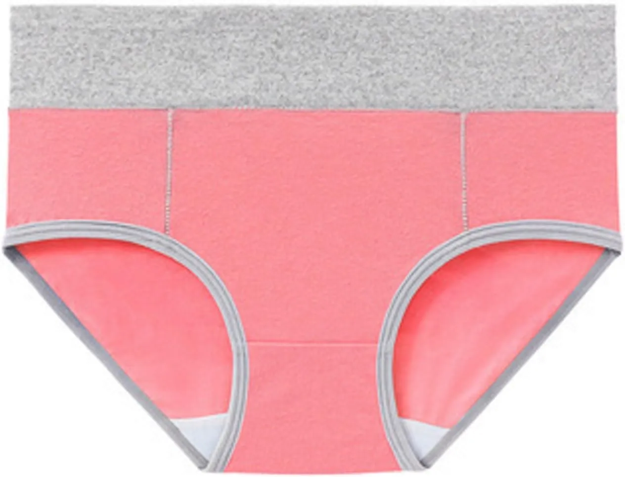 Franterd Hipster Panties for Women Color Block High Waist No Show Bikini Briefs Seamless Underwear Ladies Soft Stretch Briefs