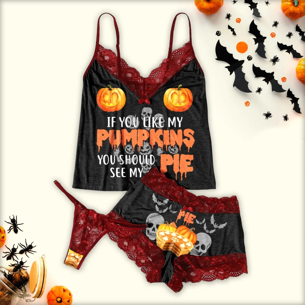 Funny Glowing Halloween Vibe Women's Pajama Sets