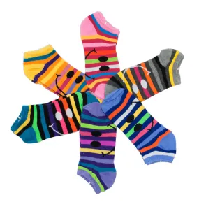 Girls Low Cut Casual Socks-Smiley Faces