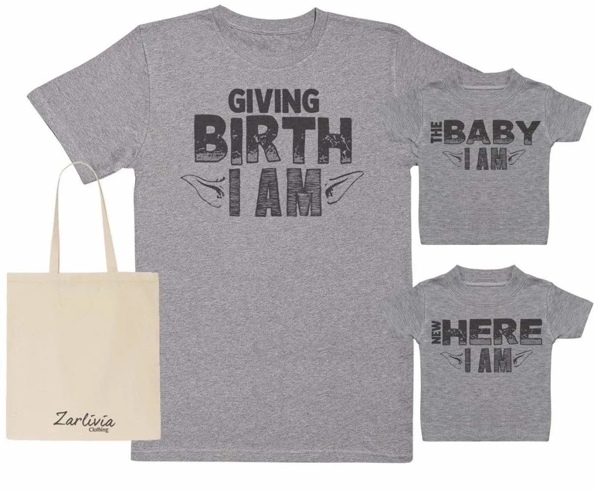 Giving Birth I Am Maternity Hospital Gift Set Bag - T-Shirts set