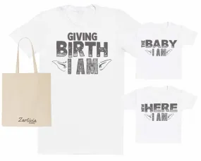 Giving Birth I Am Maternity Hospital Gift Set Bag - T-Shirts set