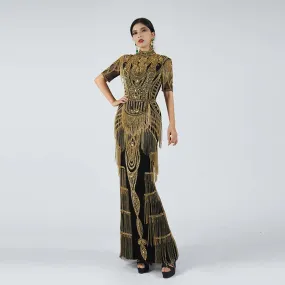 Heavy Tassels Evening Dress