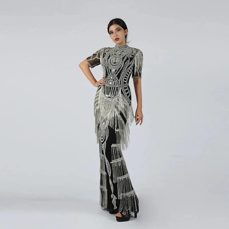 Heavy Tassels Evening Dress