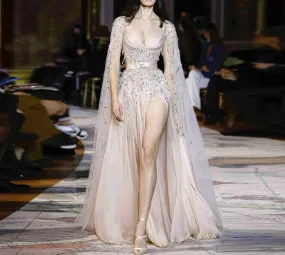 High Slit Arabian Party Gown