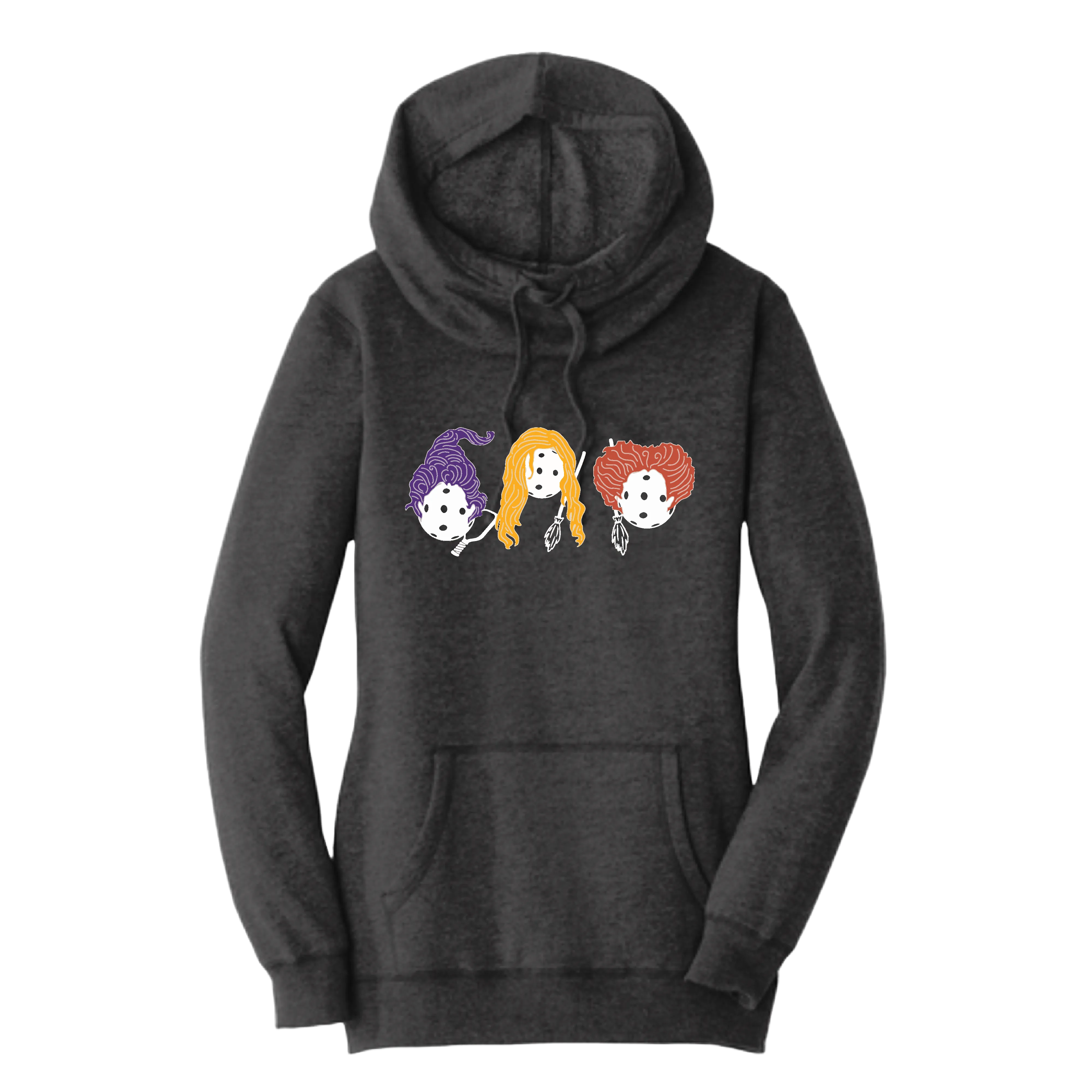 Hocus Pocus | Women’s Cowl-Neck Hoodie Pickleball Sweatshirt | 55% Cotton 45% Poly Fleece