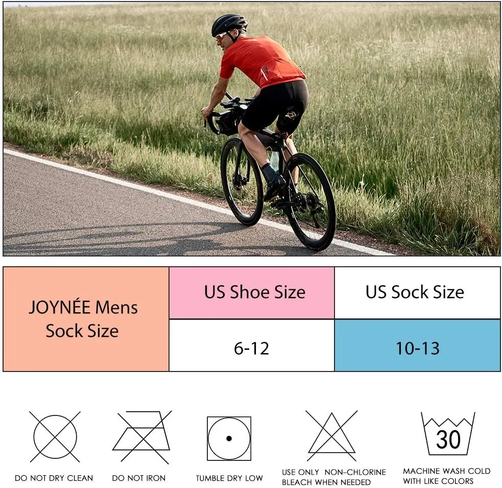JOYNÉE Mens Ankle Athletic Socks for Men Running Tab Low Cut Socks 6 Pairs Sports Workout Socks,Sock Size 10-13