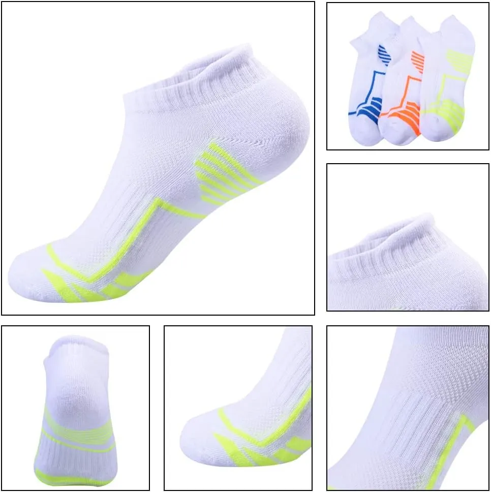 JOYNÉE Mens Ankle Athletic Socks for Men Running Tab Low Cut Socks 6 Pairs Sports Workout Socks,Sock Size 10-13