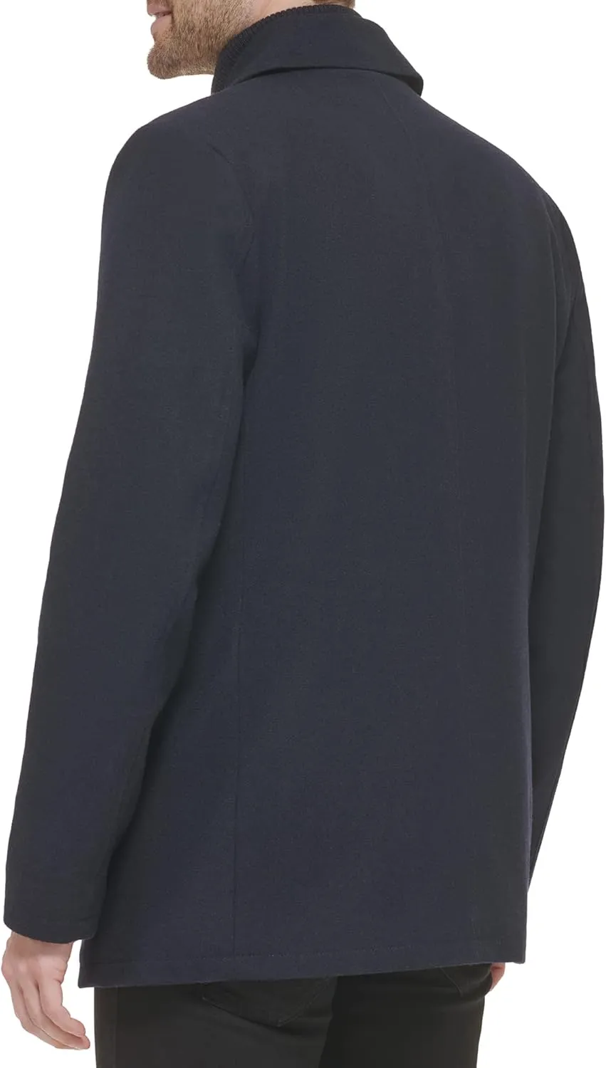 Kenneth Cole Men's Double Breasted Bib Peacoat