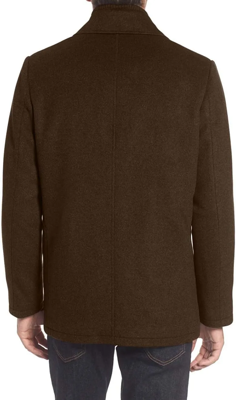 Kenneth Cole Men's Double Breasted Bib Peacoat