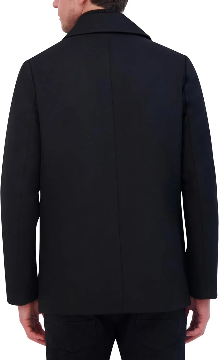 Kenneth Cole Men's Double Breasted Bib Peacoat