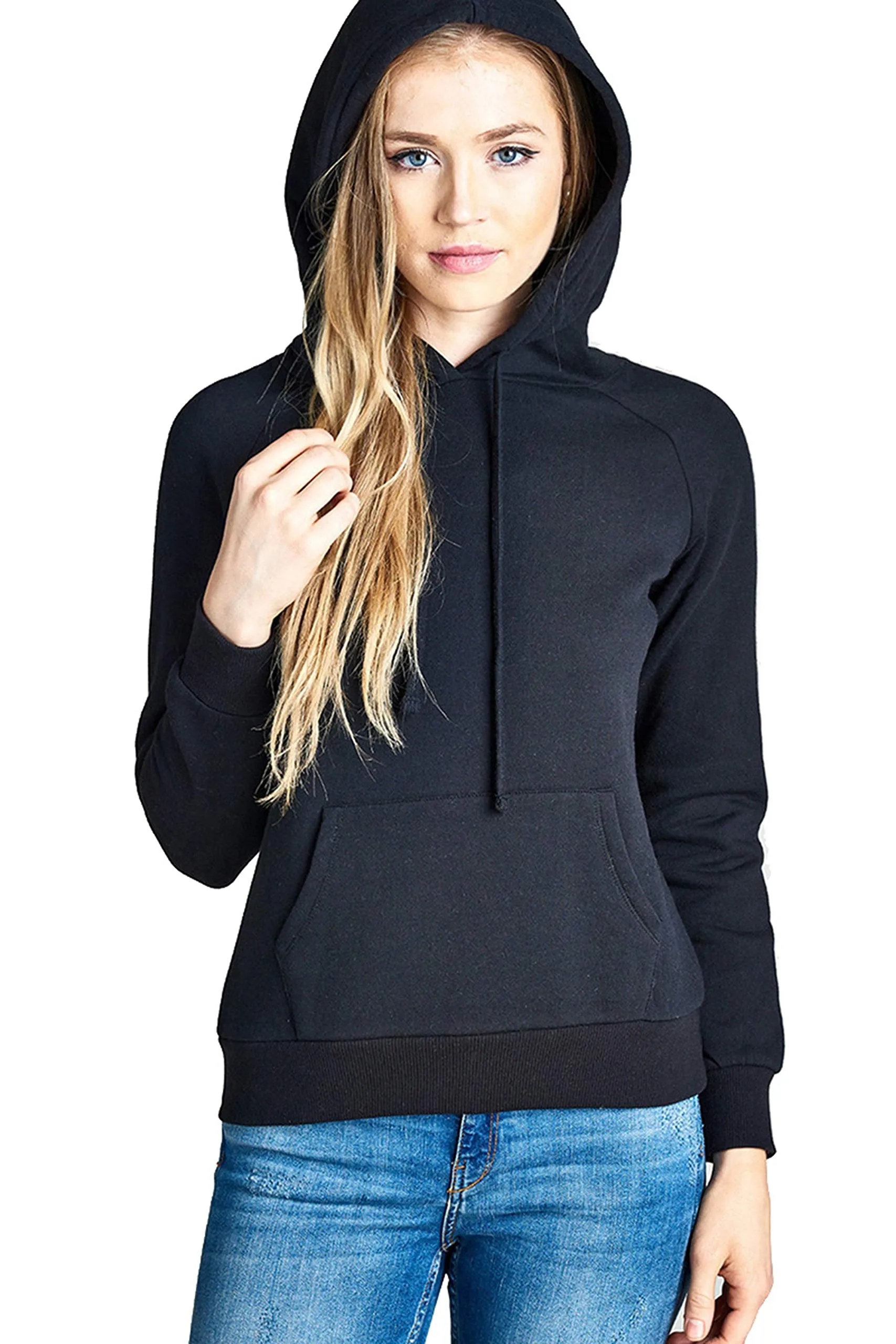 Khanomak Women's Long Sleeve Brushed Pullover Hooded Sweatshirt