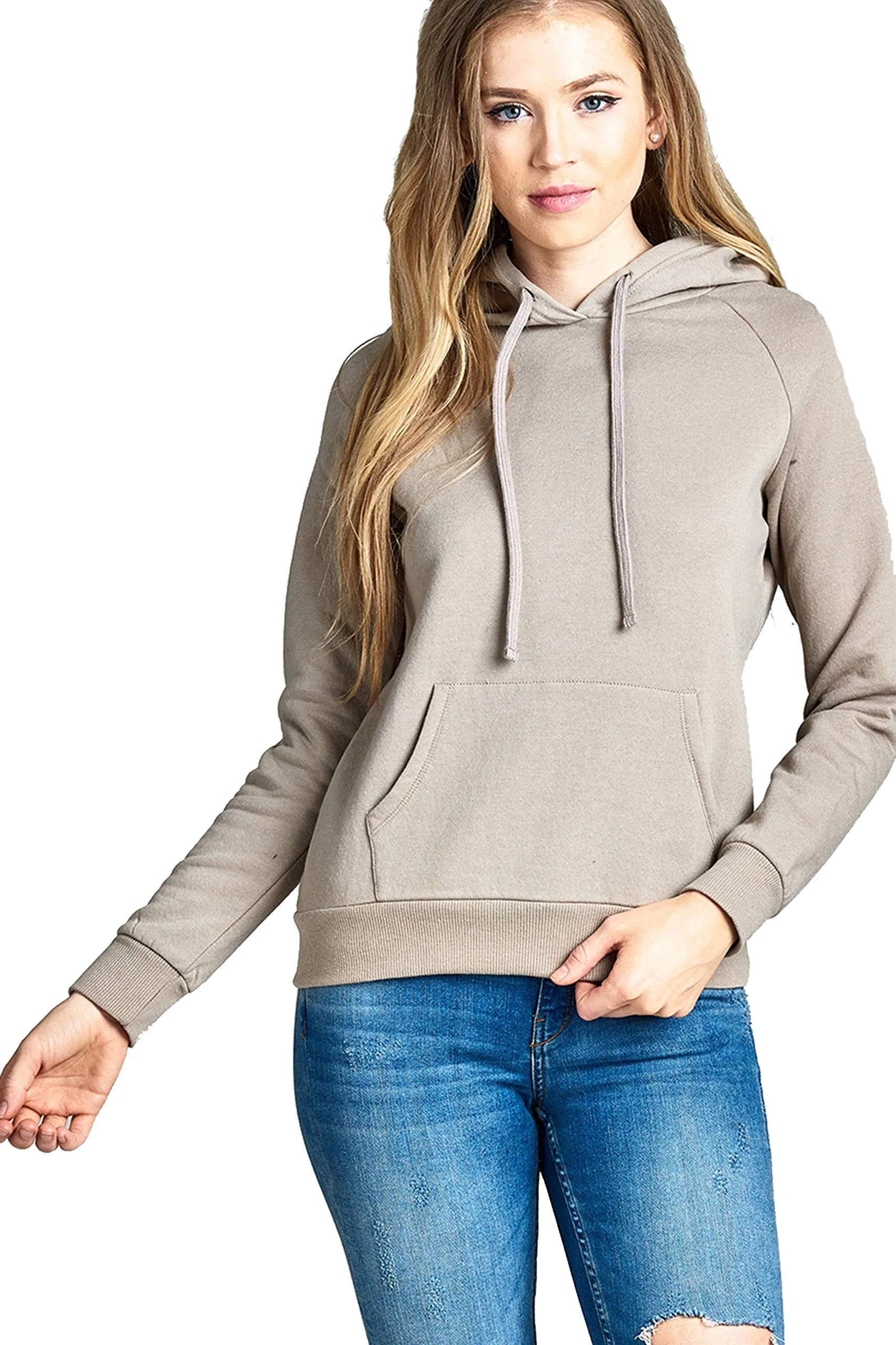 Khanomak Women's Long Sleeve Brushed Pullover Hooded Sweatshirt