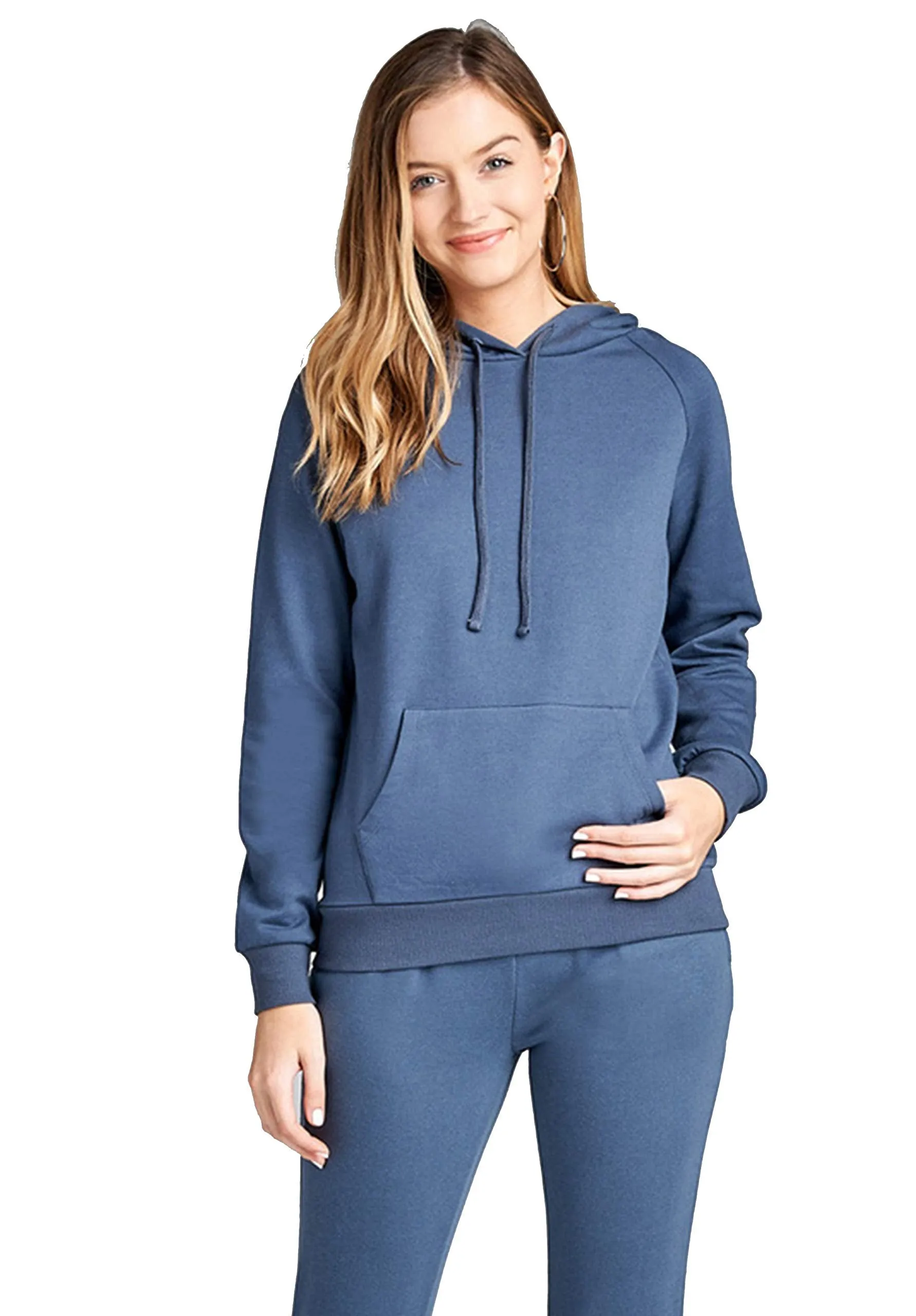Khanomak Women's Long Sleeve Brushed Pullover Hooded Sweatshirt