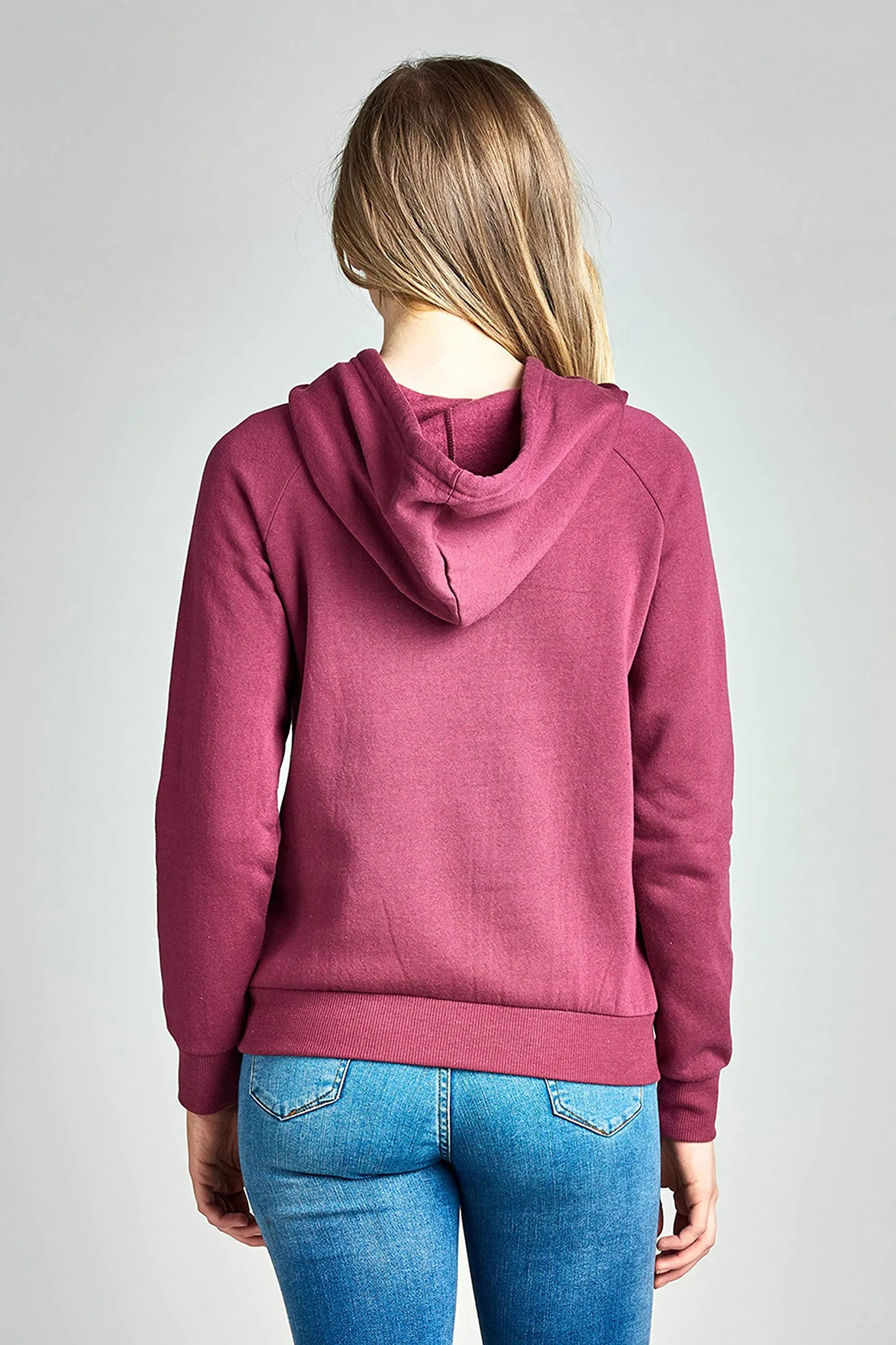 Khanomak Women's Long Sleeve Brushed Pullover Hooded Sweatshirt