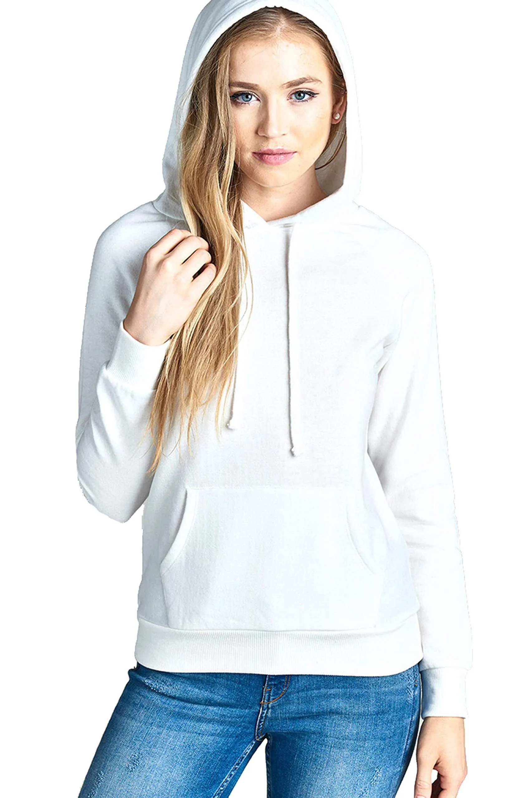 Khanomak Women's Long Sleeve Brushed Pullover Hooded Sweatshirt