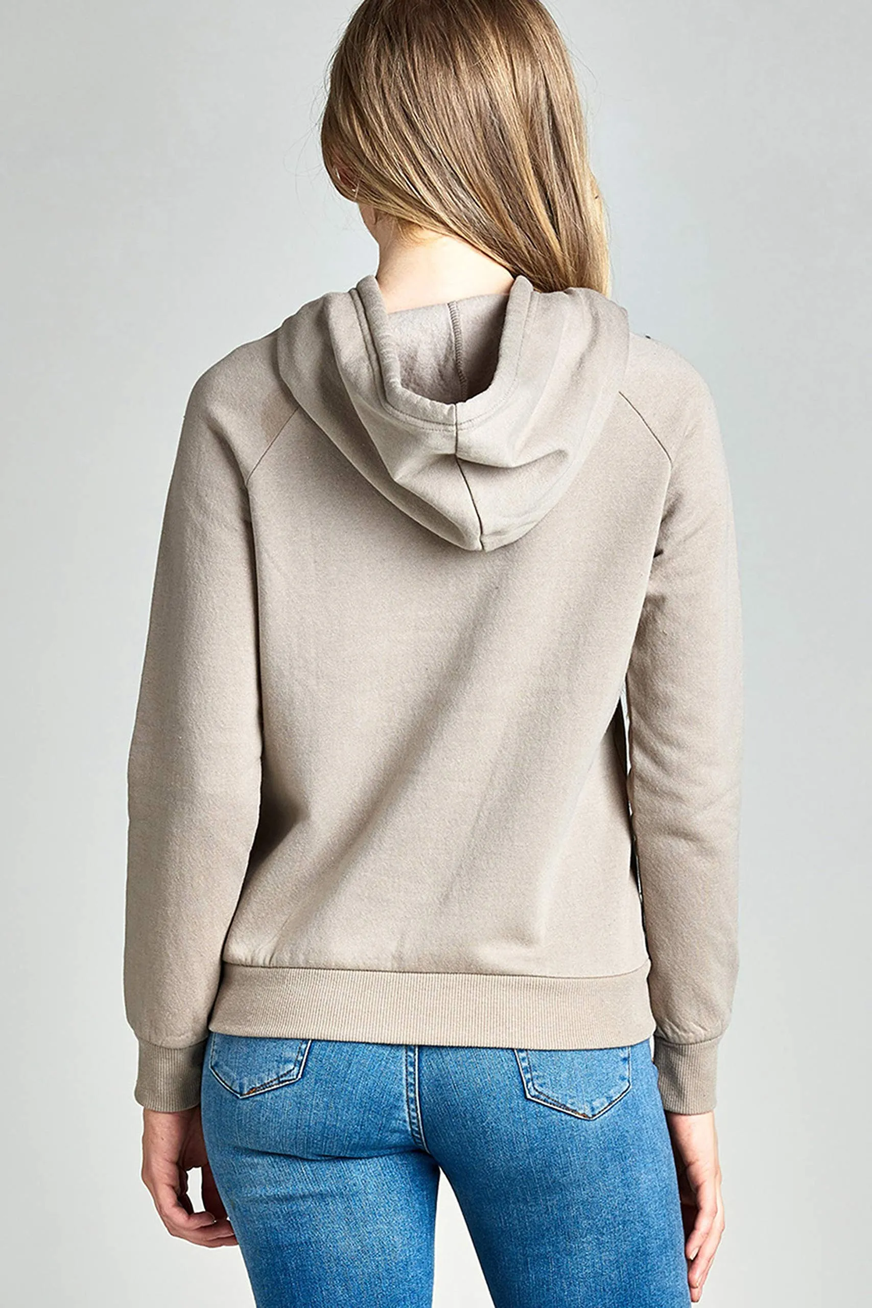 Khanomak Women's Long Sleeve Brushed Pullover Hooded Sweatshirt