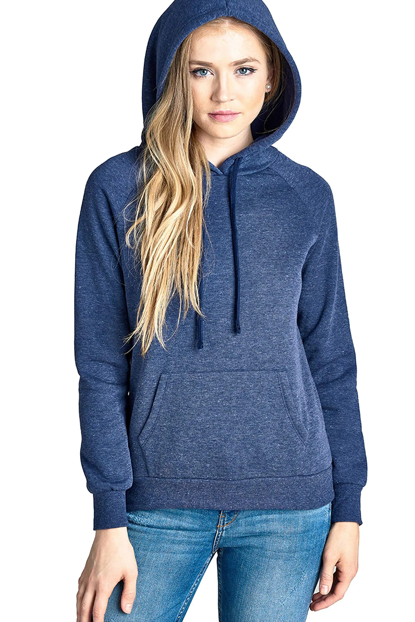 Khanomak Women's Long Sleeve Brushed Pullover Hooded Sweatshirt
