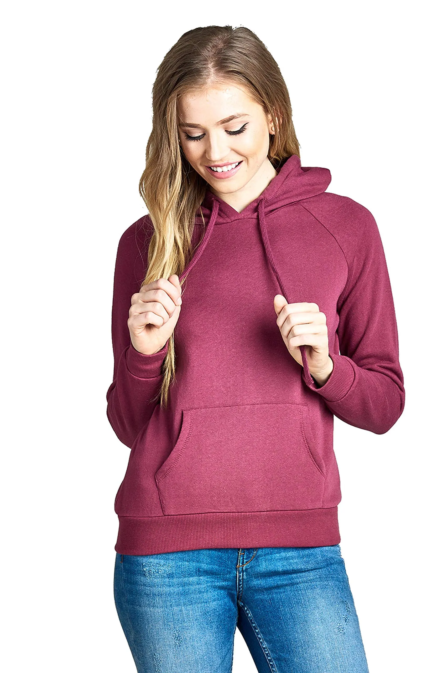 Khanomak Women's Long Sleeve Brushed Pullover Hooded Sweatshirt