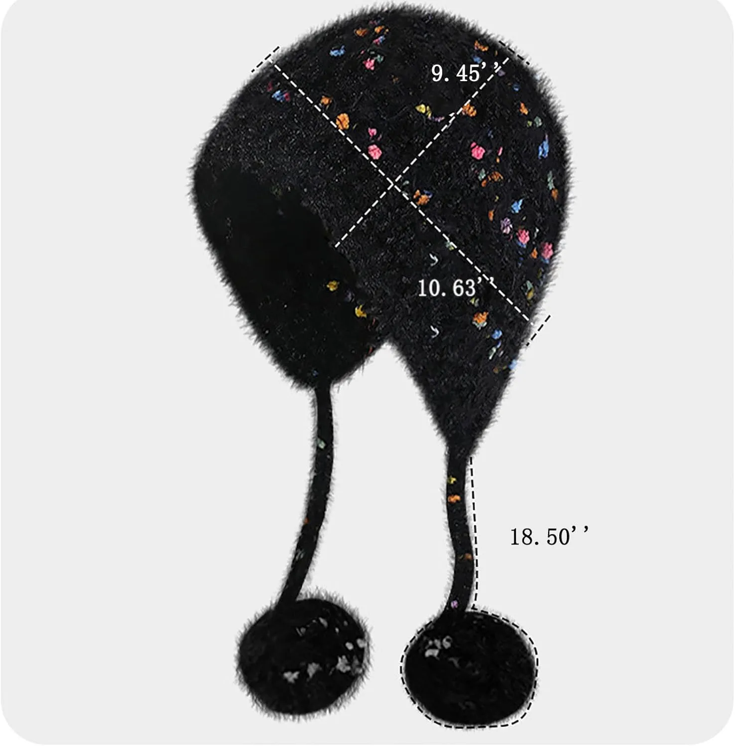 Knit Hats Winter Fleece Skiing Winter Caps Warm Ear Flap Drawstring Pompom Knitted Skull Cap Chunky Ear Protection Hat