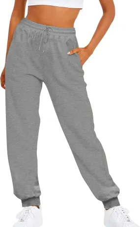 Ladies Solid Color Drawstring Elastic Waist Casual Loose Foot Fleece Sweatpants Pant Suits for Women Plaid Pants Casual