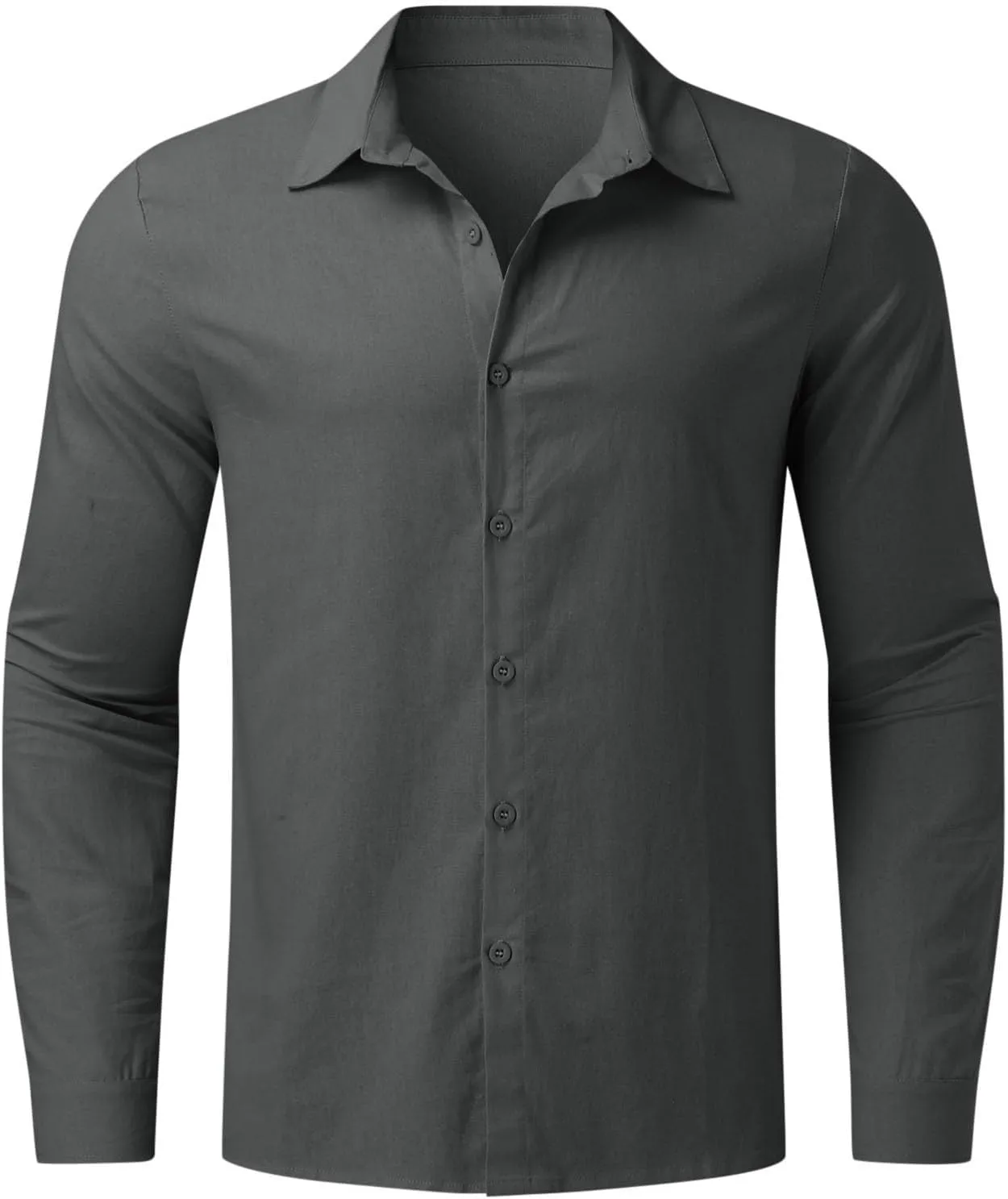 Linen Shirts for Men, Long Sleeve Button Down T-Shirts, 2025 Summer Beach Shirts, Casual Hawaiian Vacation Blouse Tops