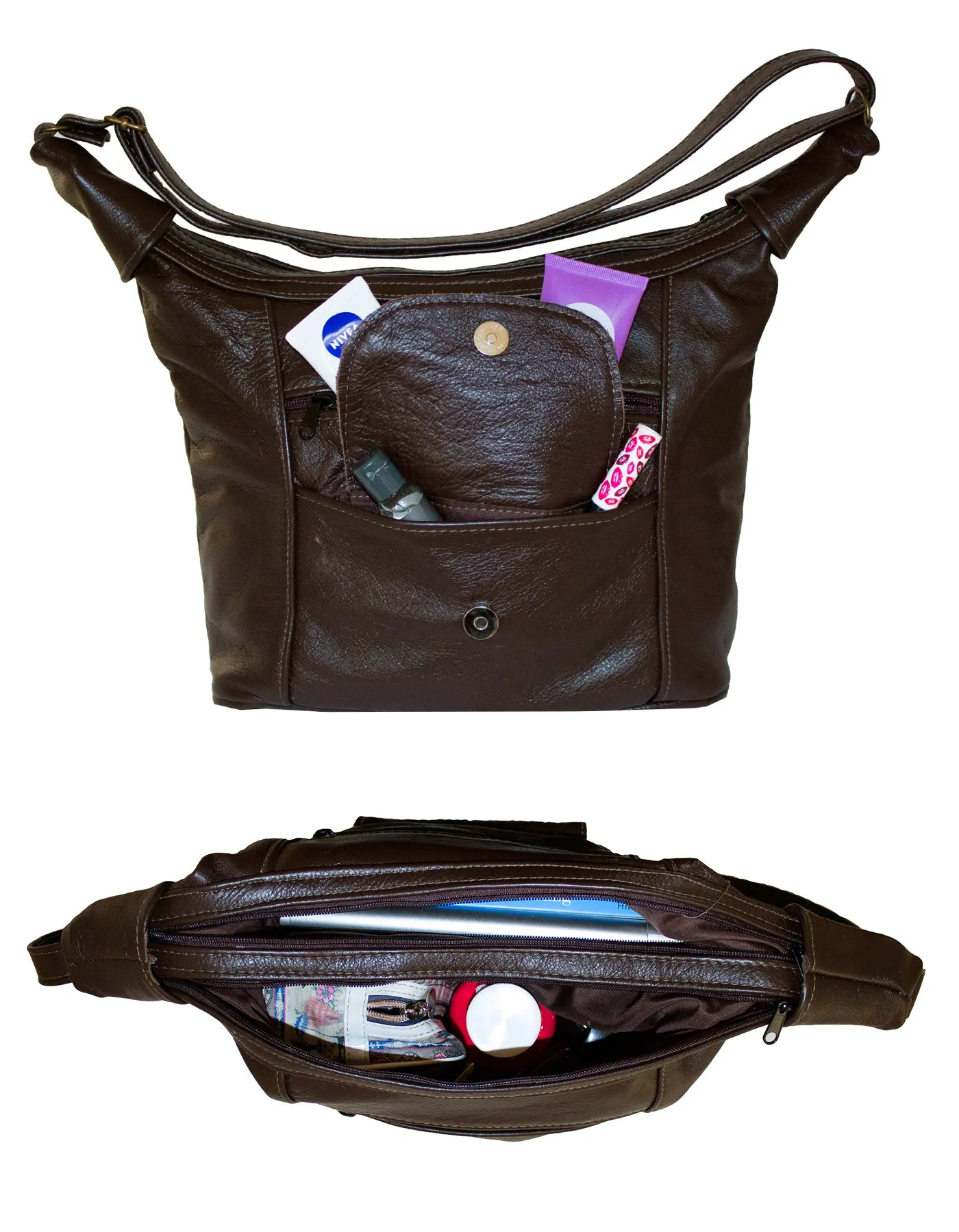 Luvsa LS-AR301 Full Grain Genuine Leather Tote Hand & Shoulder Bag