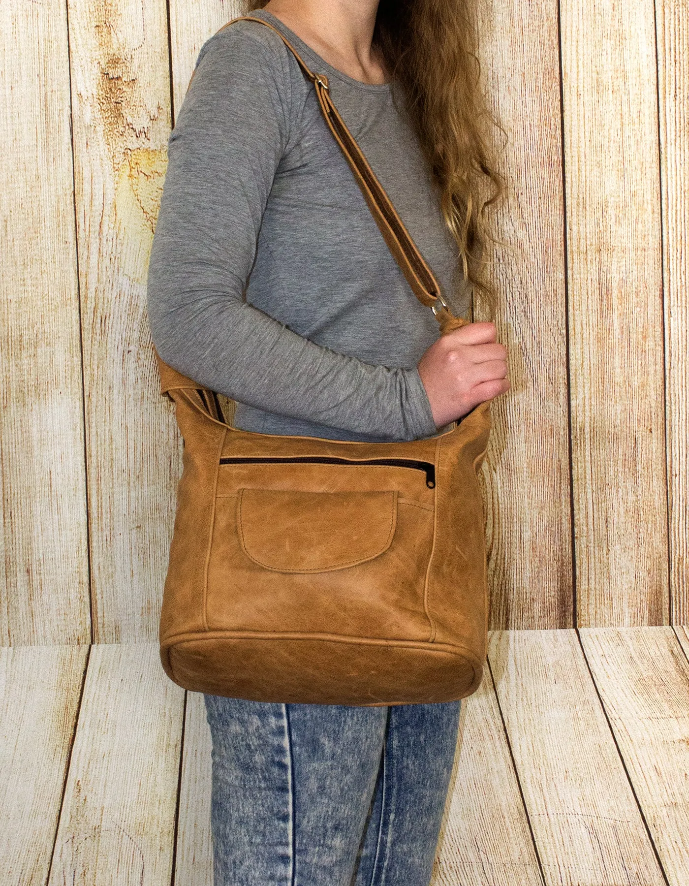 Luvsa LS-AR301 Full Grain Genuine Leather Tote Hand & Shoulder Bag