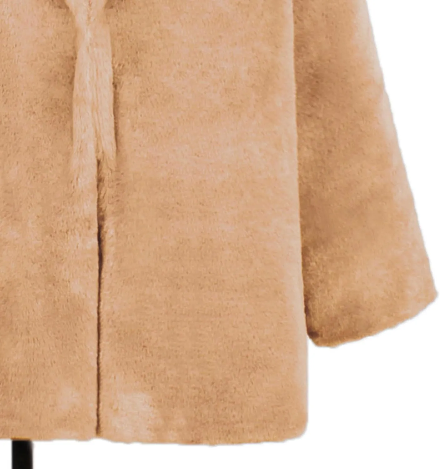 Maiyifu-GJ Women's Winter Coat Overcoat Fleece Lapel Open Front Long Cardigan Jackets Faux Fur Trench Coat Outerwear