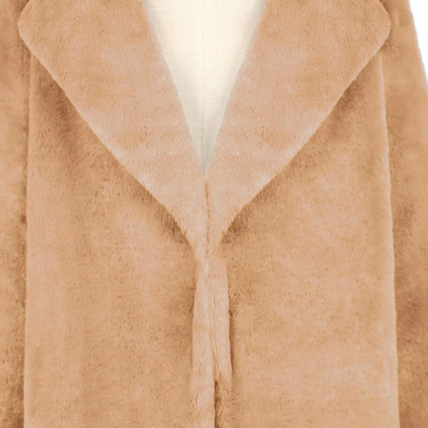 Maiyifu-GJ Women's Winter Coat Overcoat Fleece Lapel Open Front Long Cardigan Jackets Faux Fur Trench Coat Outerwear