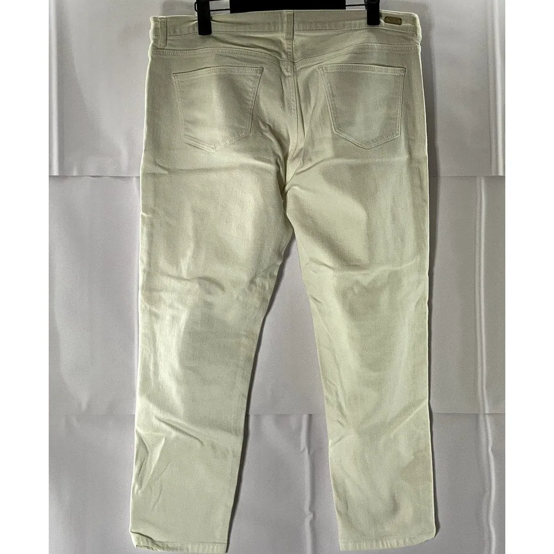 MASSIMO DUTTI Women's White Five-Pocket Straight-Leg Denim Jeans SZ 10