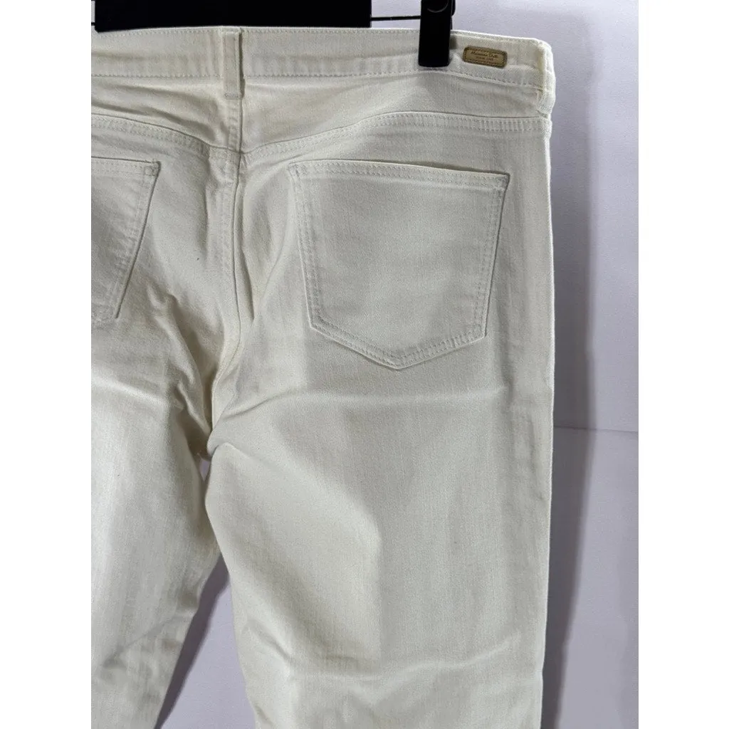 MASSIMO DUTTI Women's White Five-Pocket Straight-Leg Denim Jeans SZ 10