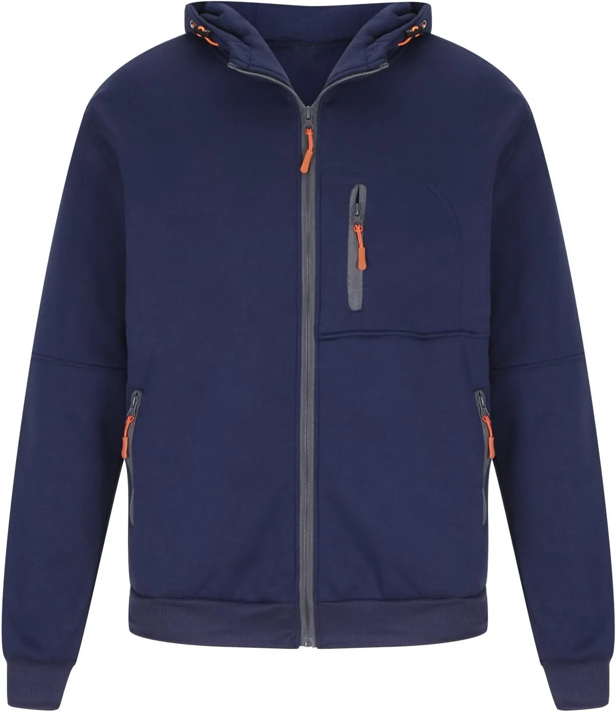 Men's Athletic Full Zip Jacket Long Sleeve Zipper Hoodies Sports Fitness Outerwear Solid Sweatshirt Coat with Pocket