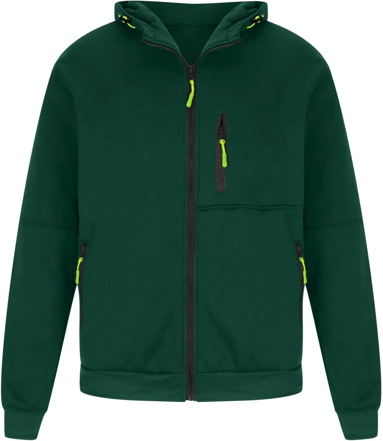 Men's Athletic Full Zip Jacket Long Sleeve Zipper Hoodies Sports Fitness Outerwear Solid Sweatshirt Coat with Pocket