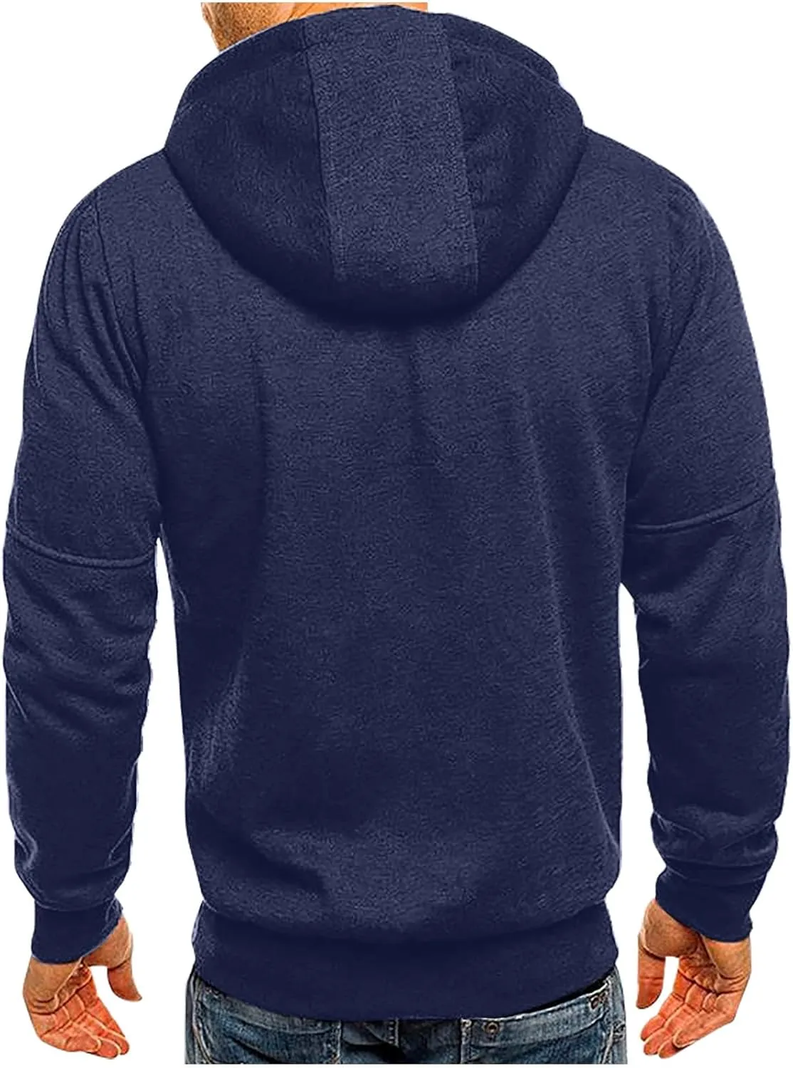 Men's Athletic Full Zip Jacket Long Sleeve Zipper Hoodies Sports Fitness Outerwear Solid Sweatshirt Coat with Pocket