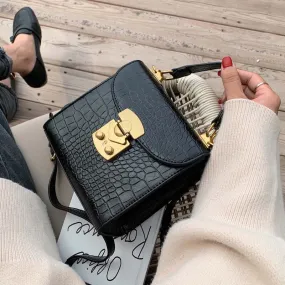 Mini Stone Pattern PU Leather Crossbody Bags For Women 2020 Lock Designer Shoulder Simple Messenger Bag Female Travel Handbags