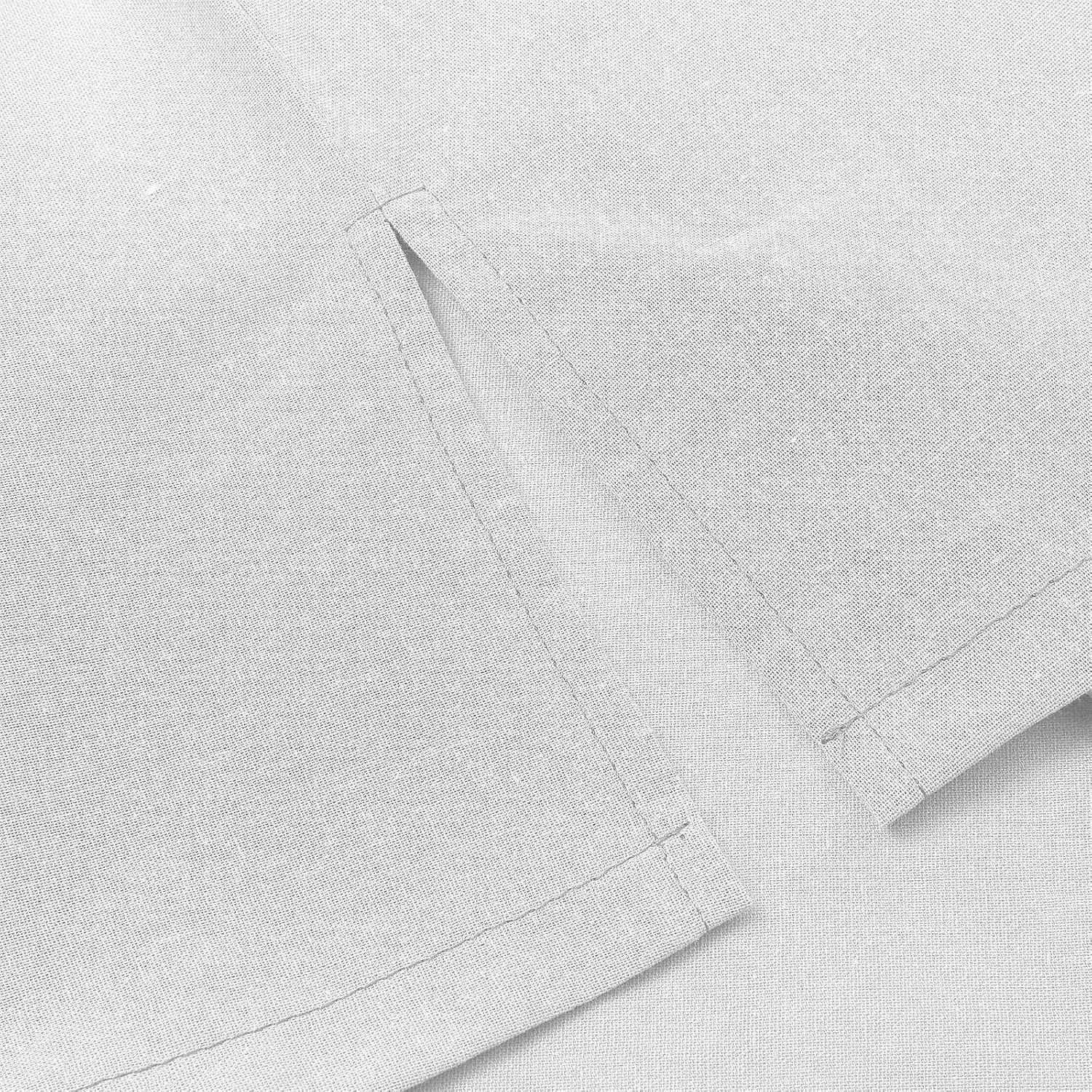 Miyaomn Trendy Linen Shirts for Women Lightweight Casual Notch V Neck Short Sleeve Tops Side Split Loose Summer Plain Blouses