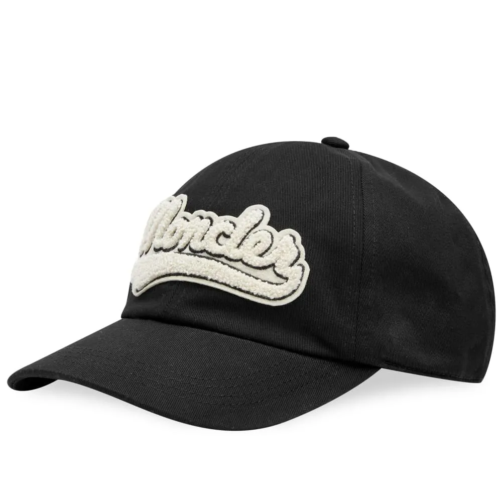 Moncler Varsity Baseball Cap with Logo, Black