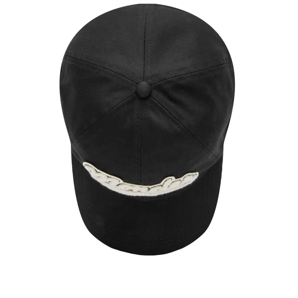 Moncler Varsity Baseball Cap with Logo, Black